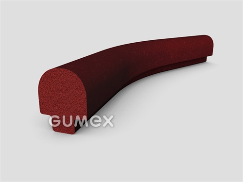Silikónový mikroprofil tvaru hríbik, 27x21/10mm, hustota 450kg/m3, -60°C/+250°C, červenohnedý